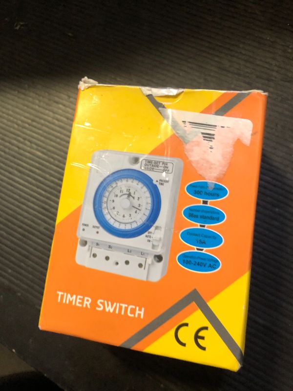 Photo 1 of Mechanical Time Control 100-240 ac Precise Timer Timing Mechan Timer for Home,Kitchen,Indoor,Outdoor(White)