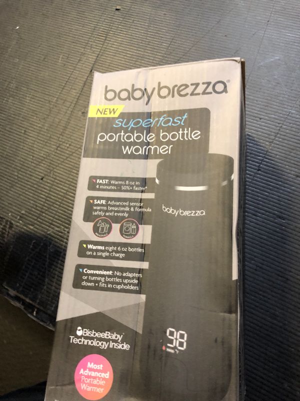 Photo 1 of Baby Brezza Superfast Portable Baby Bottle Warmer – 67% Faster - Travel Breastmilk Warmer and Formula Warmer - Safe, Even Heating - Up to 9oz - No Adapters, Black