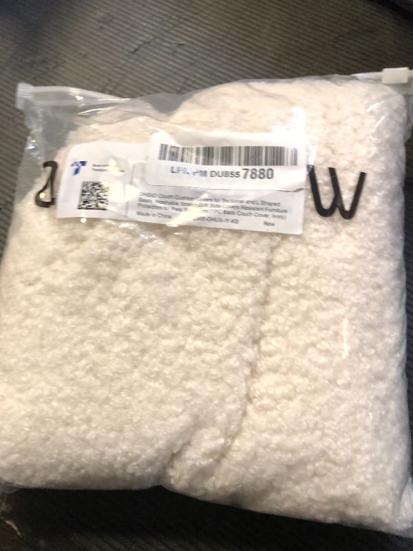 Photo 1 of OHSIO Couch Cushion Covers for Sectional Sofa, Stretch Soft Sofa Slipcovers Washable Wear-Resistant Universal Furniture Protector with Elastic Bottom (1 Piece Back Couch Cover, Ivory)
