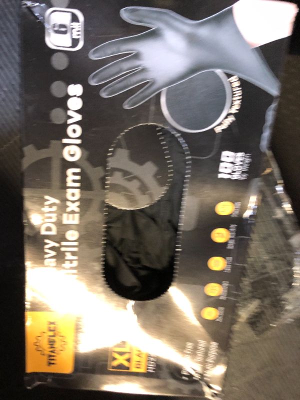 Photo 1 of TitanFlex Disposable Nitrile Exam Gloves - 6-mil, Black, Small 100-ct Box, Heavy Duty, Latex Free, Food Safe for Cooking & Food Prep