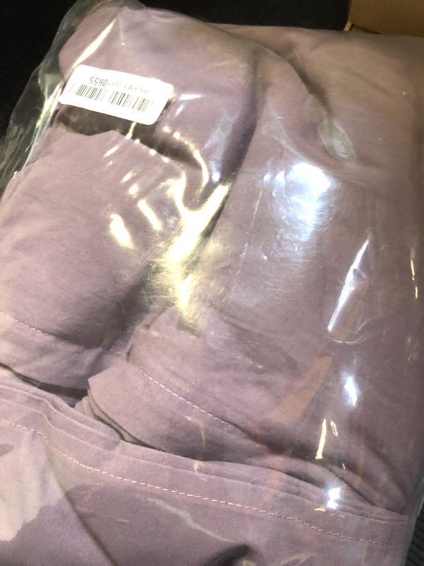 Photo 1 of ECOCOTT Purple Duvet Cover Full Size - 100% Washed Cotton Durable Soft Comfy Duvet Cover Set, 3 Pieces Duvet Cover with Zipper Closure (Purple, 80''x90'')