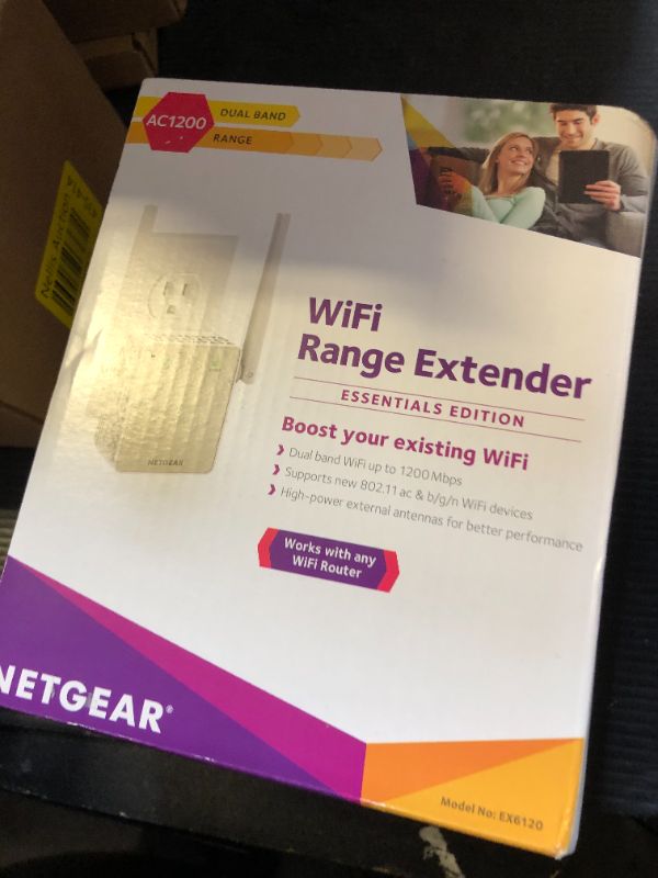 Photo 1 of NETGEAR Wi-Fi Range Extender EX6120 - Coverage Up to 1500 Sq Ft and 25 Devices with AC1200 Dual Band Wireless Signal Booster & Repeater (Up to 1200Mbps Speed), and Compact Wall Plug Design, White