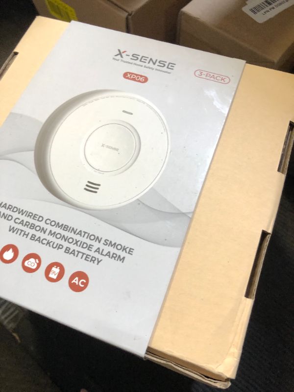 Photo 1 of X-Sense AC Hardwired Combination Smoke and Carbon Monoxide Detector, Hardwired Interconnected Smoke and CO Detector Alarm with Replaceable Battery Backup, XP06, 3-Pack