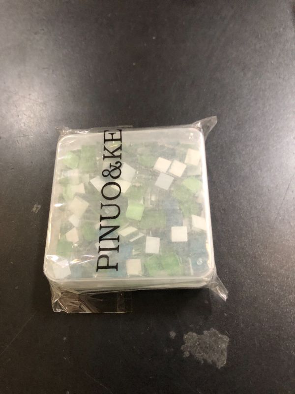 Photo 1 of Mosaic Tiles 225 Pieces / 200 g Pack of Crystal Glass Mosaic Mosaic Tile Supplies for Home Decoration, DIY Crafts, Plates, Picture Frames, Flowerpots – 1x1 cm Square Tiles (Green)