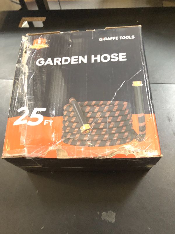 Photo 1 of Giraffe Tools Garden Hose 25FT 1/2” Lightweight Flexible Water Hoses Burst 600 psi with 9 Spray Function Nozzle Heavy Duty Hose