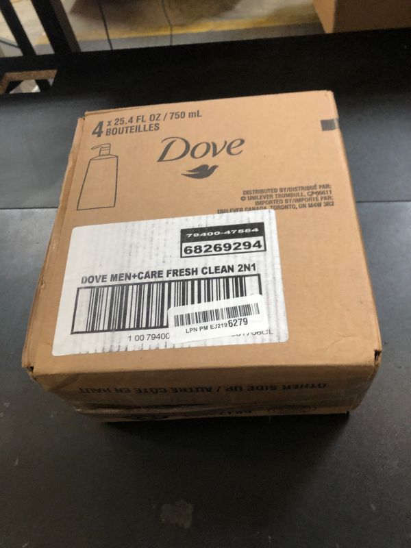 Photo 1 of DOVE MEN + CARE 2-in-1 Shampoo and Conditioner Fresh and Clean 4 Count Nourishes and Invigorates Helps Strengthen Hair 25.4 oz