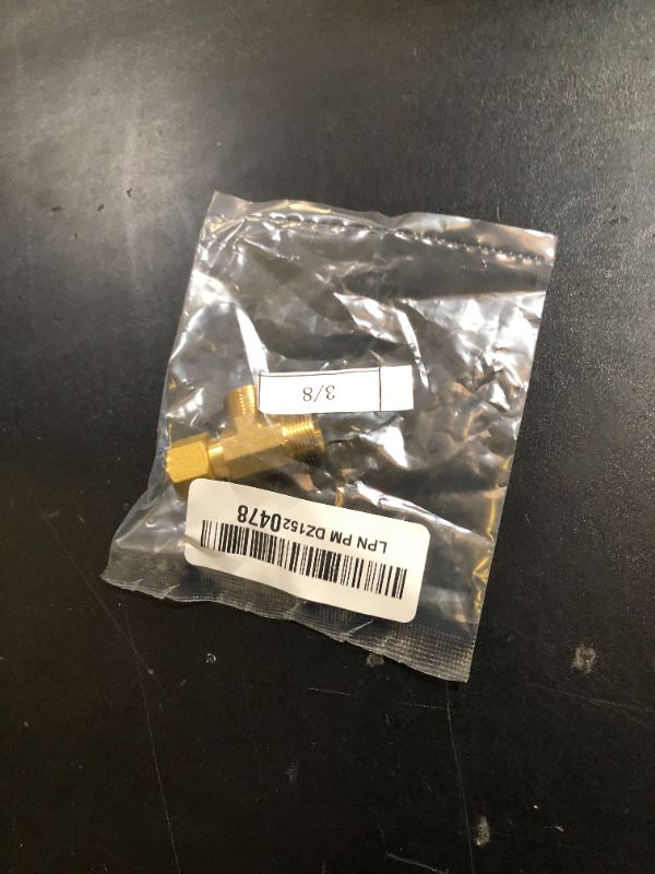 Photo 1 of Water Line Adapter Splitter Tee Valve - Brass Dishwasher Toilet Supply Line Connector with 3/8 T Compression Fittings(3/8"-3/8"-3/8", 1 PCS)