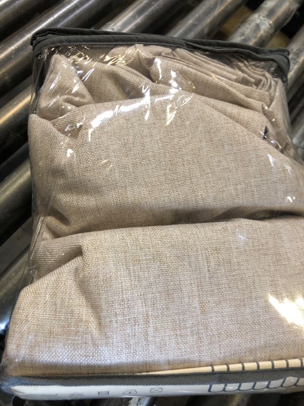 Photo 1 of 100% Blackout Shield Linen Blackout Curtains for Bedroom 108 Inches Long, Back Tab/Rod Pocket Living Room Drapes, Thermal Insulated Blackout Curtains 2 Panels Set, 50" W x 108" L, Oatmeal