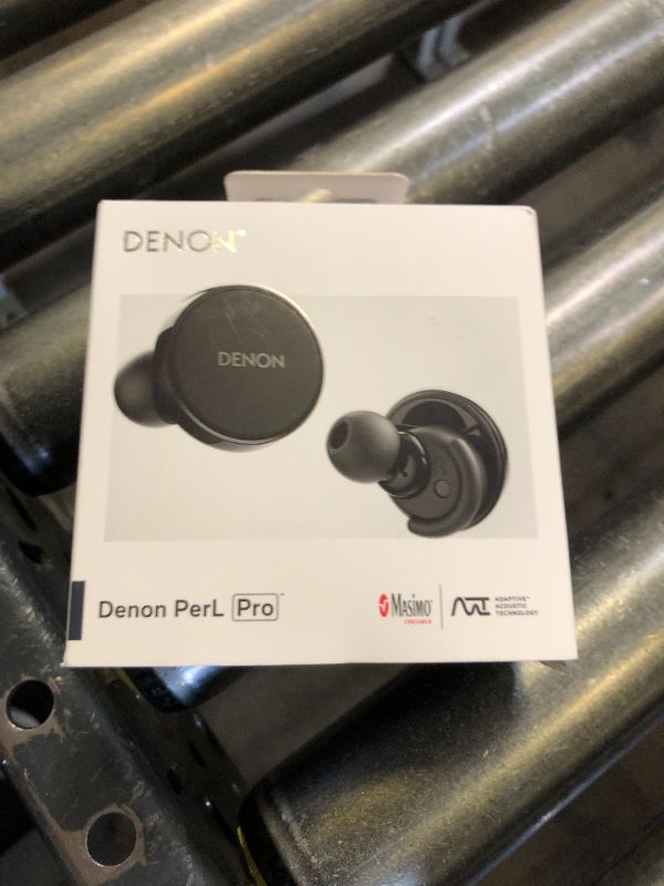 Photo 1 of Denon PerL Pro True Wireless Earbuds - Adaptive Active Noise Cancelling, Personalized Sound with Masimo Adaptive Acoustic Technology, Spatial Audio, Long-Lasting Battery, Wireless Charging, Black