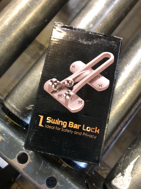 Photo 1 of Door Lock Latch for Home Security - Swing Bar Door Guard for Front and Inside Door, Safety Childproof Reinforcement Door Stopper for Kids Home Hotel Apartment, Thicken Aluminium Alloy Nickel Satin