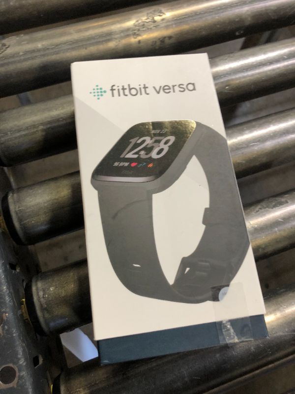 Photo 1 of Fitbit Versa Smart Watch, Black/Black Aluminium, One Size (S & L Bands Included)