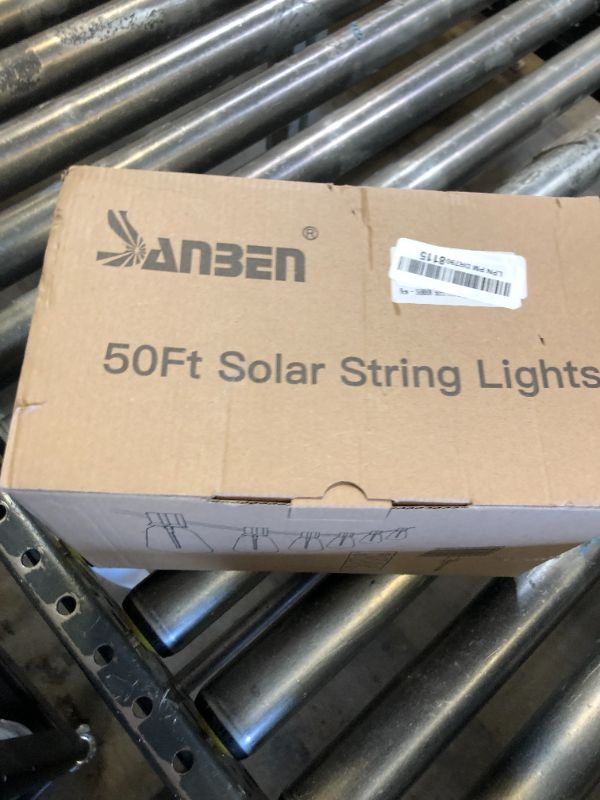 Photo 1 of SANBEN 50ft Solar String Lights with Remote, 25+1 Bulbs Solar Patio Lights Outdoor Waterproof, Solar Powered Dimmable Deck Lights for Garden Porch Party