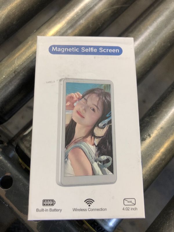 Photo 1 of Magnetic Selfie Monitor Screen, Wireless Phone Camera Screen Mirroring, Rear Camera Monitor for Selfie Vlogging, TikTok/YouTube Live, iPhone&Android Compatible, White