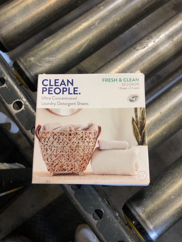 Photo 1 of The Clean People Laundry Detergent Sheets - Laundry Soap - Ultra Concentrated, Recyclable Packaging, Stain Fighting - Fresh Scent, 96 Pack