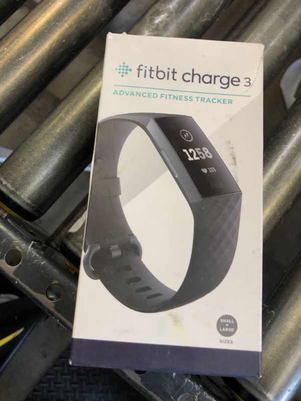 Photo 1 of Fitbit Charge 3 Fitness Activity Tracker, Graphite/Black, One Size (S and L Bands Included)