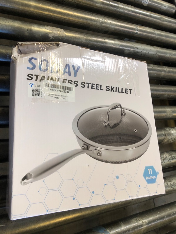 Photo 1 of 10.5 inch Frying Pan Nonstick with Lid, 2.5 Qt Deep Non Stick Stainless Steel Sauté Pan Skillet, Dishwasher and Oven Safe, Compatible with All Cooktops