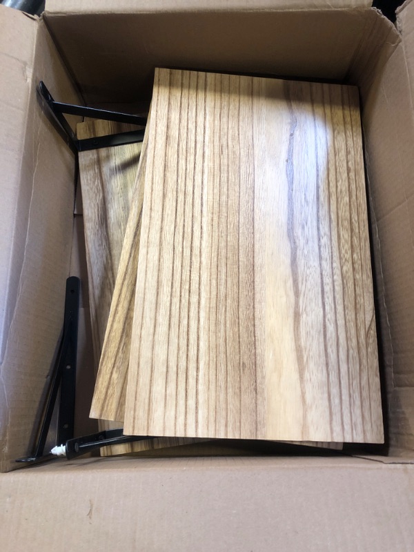 Photo 1 of Tectocker-DOU 2 Pc Deep Floating Shelves ; 12 Inch Deep Wall Mounted Hanging Shelves for Living Room, Kitchen, Office, Bathroom and Bedroom Decor; Storage and Display Shelf Set (Rustic Brown)