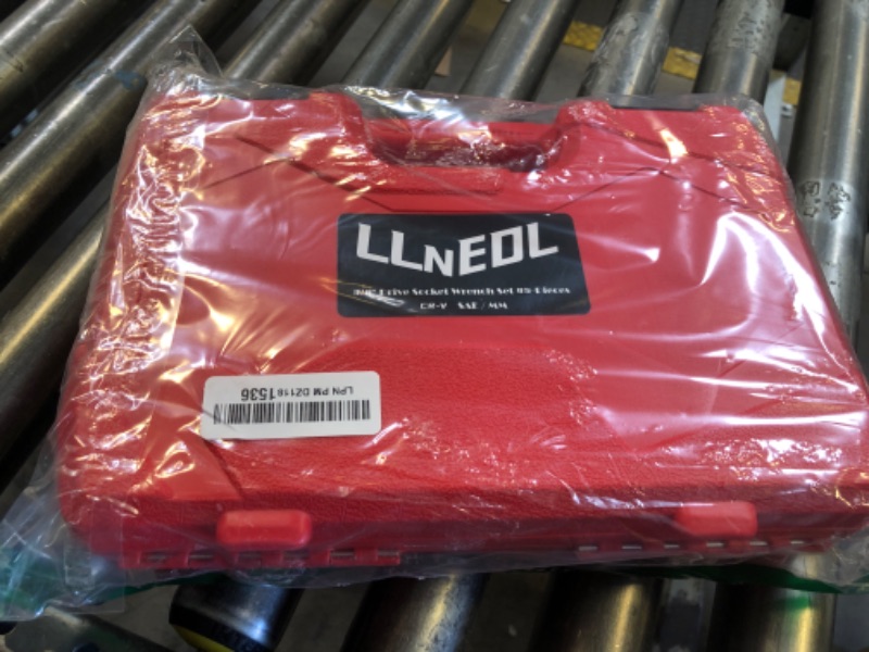 Photo 1 of LLNEDL 3/8" Drive Impact Socket Set 95Pcs, Spark Plug Socket (5/8", 13/16"), 6 Point Metric & SAE from 5/16"- 3/4", 8-22mm, CR-V Deep & Shallow Kit with Quick Release Ratchet (72-Tooth) for Home & DIY