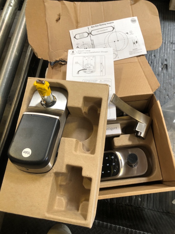 Photo 1 of Yale Assure Lever Entry Door Lock with Wi-Fi Connected Touchscreen, Satin Nickel Smart Keypad Door Lock with Handle and Back-Up Key, YRL226-WF1-619