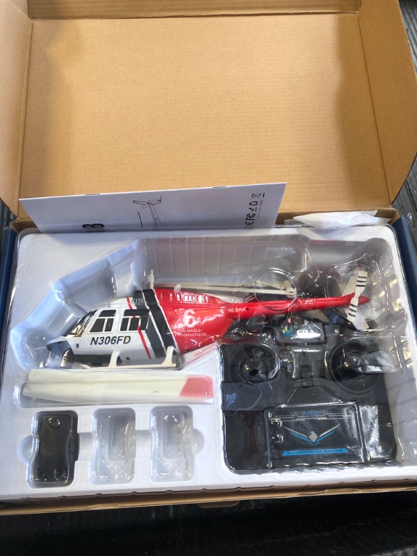 Photo 1 of C138 206 Remote Controlled Helicopter Aircraft Plane Drone RC Heli Single Rotor No Ailerons 6CH 6-Axis Gyroscope Altitude Hovering W/ Optical Flow Localization 2Battery for Adults Beginners ( Red?