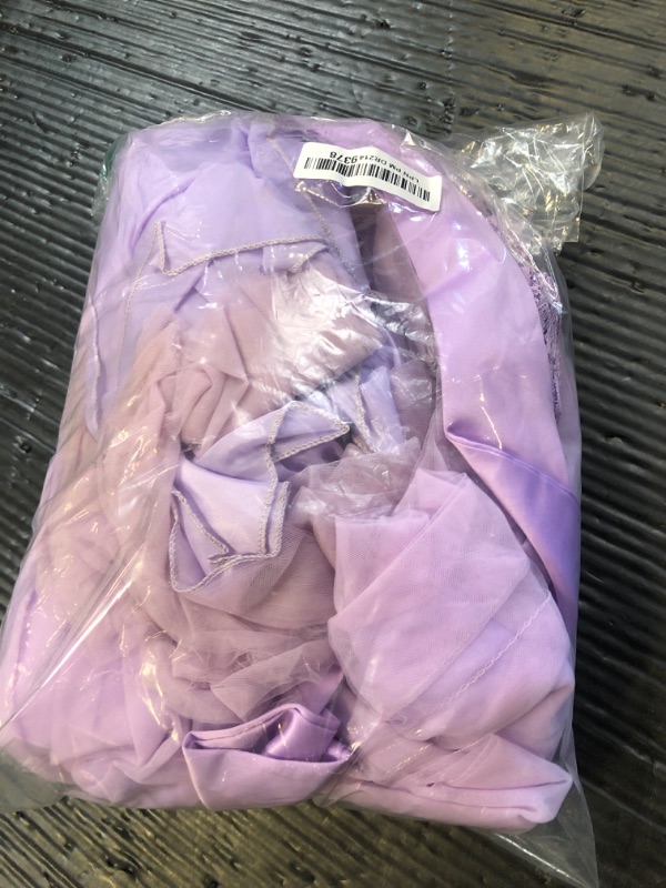 Photo 1 of Girls Vintage Floral Lace 3/4 Sleeves Floor Length Party Fall Evening Formal Bridesmaid Prom Dance Gown Purple 11-12 Years