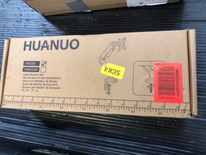Photo 1 of HUANUO Single Monitor Mount, 13 to 32 Inch Gas Monitor Arm, Adjustable Stand, Vesa Mount with Clamp and Grommet Base - Fits 4.4 to 19.8lbs LCD Computer Monitors
