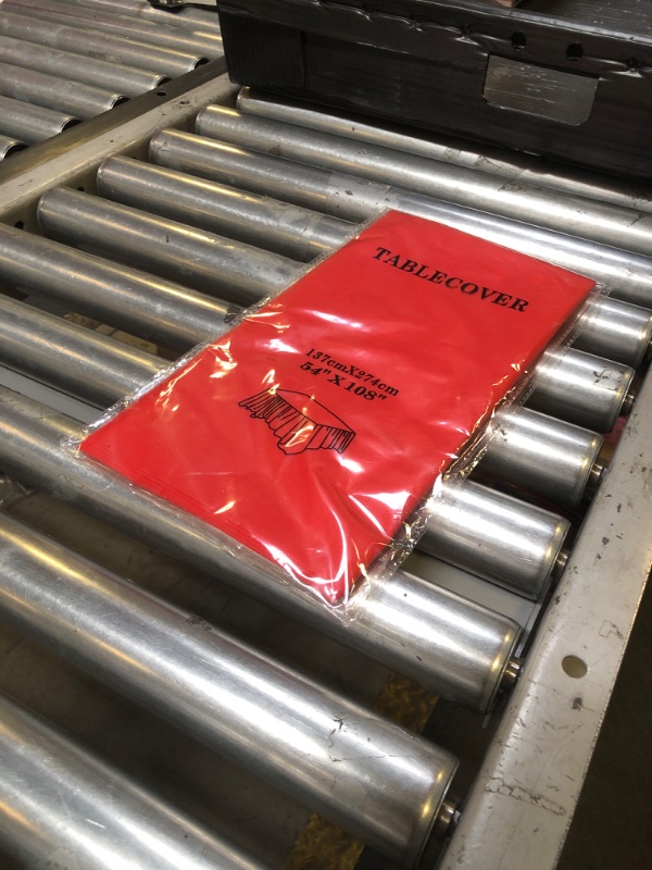 Photo 1 of QIKSION Plastic Table Cloth Disposable 2 Pack, 54 x 108 Inch Tablecloths for Rectangle Tables, Red Plastic Table Cover