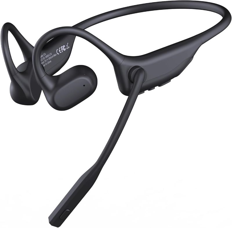 Photo 1 of CXK Open Ear Headphones with Mic, Bluetooth Headset with AI Noise Cancellation Microphone Bluetooth 5.3 Air Conduction Headphones Wireless Headset with Mic for Work Call Meeting Driving
