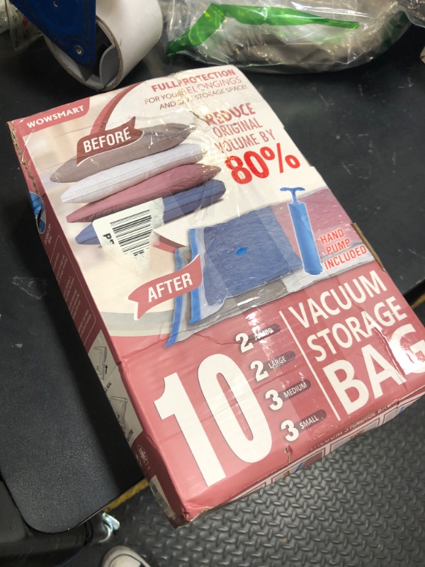 Photo 1 of 10 Space Saver Vacuum Sealed Storage Bags (2 Jumbo/2 Large/3 Medium/3 Small) with Hand Pump, Seal Bags for Clothing, Comforters, Pillows, Towel, Blanket Storage, Bedding