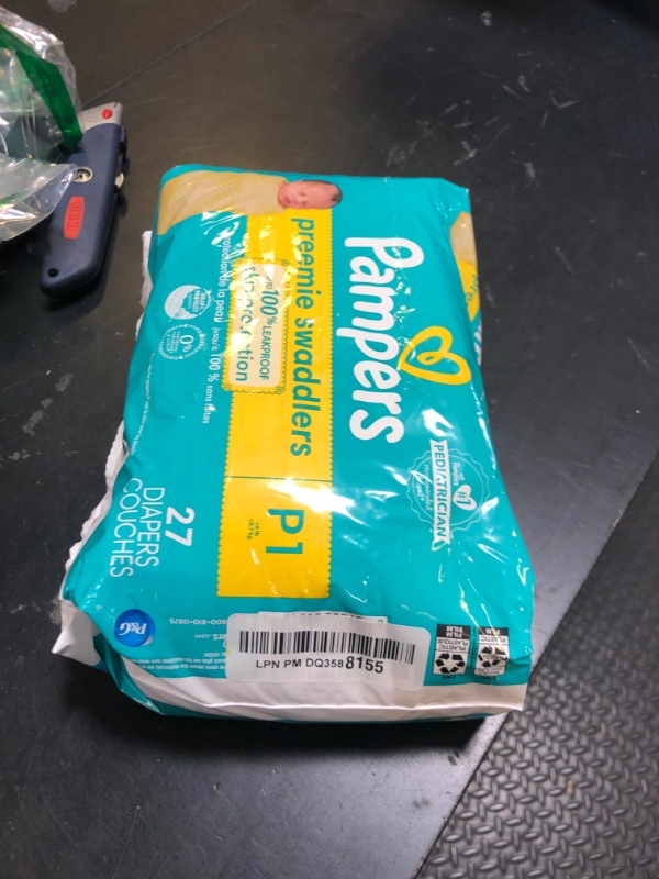 Photo 1 of Pampers Baby Diapers - Swaddlers - Size P1, 27 Count, Ultra Absorbent Disposable Preemie Diaper