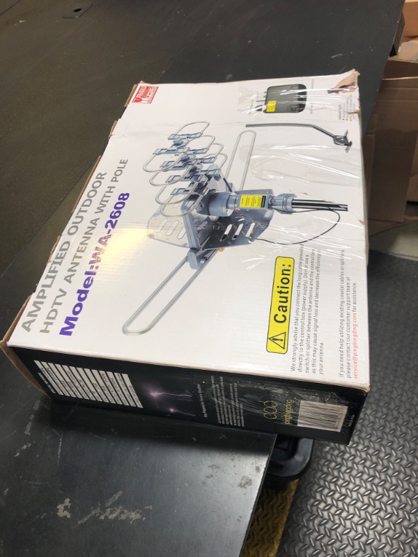 Photo 1 of PBD WA-2608 Amplified Outdoor TV Antenna – Long Range with UHF/VHF, 360° Motorized Rotation, Remote Control, Mounting Pole, and 40FT RG6 Cable – Supports 4K, 1080P, Smart and Older TVs (2 Outputs)