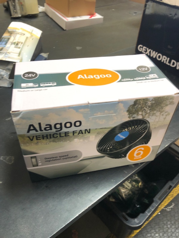 Photo 1 of Alagoo Car Fan 6'' 12V Cool Gadgets Clip Fan for Front Rear Seat Passenger Portable Electric Quiet Air Conditioner with Cigarette Lighter Plug for Cars/Vehicle SUV, RV