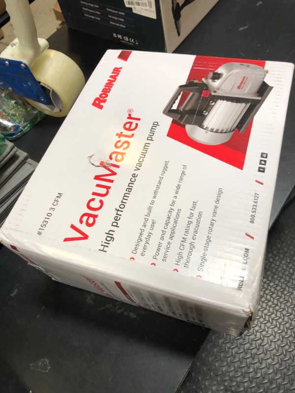 Photo 1 of Robinair (15310) VacuMaster Single Stage Vacuum Pump - Single-Stage, 3 CFM Silver