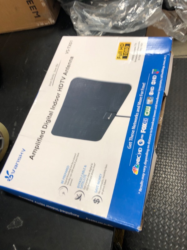 Photo 1 of TV Antenna Indoor, Digital Amplified Indoor HDTV Antenna, 1080p VHF UHF Television Local Channels Detachable Signal Amplifier and 16.5ft Long Coax Cable