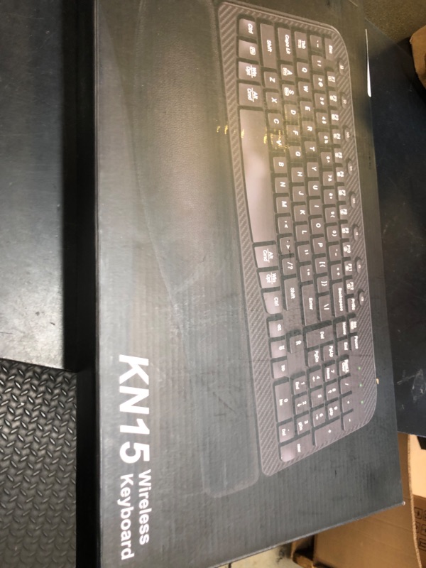 Photo 1 of SABLUTE Wireless Keyboard, 2.4GHz USB Computer Key Board with Cushioned Wrist Rest, Ergonomic Wave Keyboards for Windows, Mac, Chrome, PC, Laptop, Black Full Size - Teclado Inalámbrico