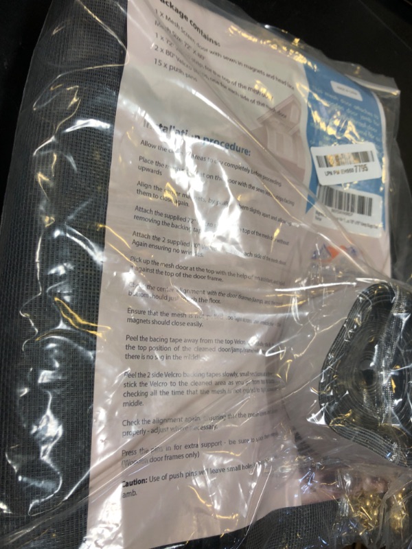 Photo 1 of Magnetic Screen Door for 72"x80" French Door, Durable Fiberglass Double Door Screen Mesh Curtain Fits Door Opening up to 70" x79‘’ Keep Bugs Out