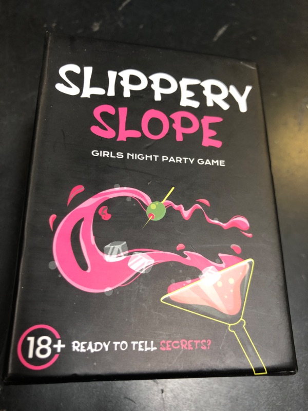 Photo 1 of SLIPPERY SLOPE The Ultimate Girls Night Party Game - 5 Topics, 5 Times The Fun - Hilarious Drinking Game for Fun Girls Nights, Bachelorette and Birthday Party