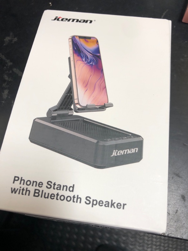 Photo 1 of Cell Phone Stand with Wireless Bluetooth Speaker and Anti-Slip Base HD Surround Sound Perfect for Home and Outdoors with Bluetooth Speaker for Desk Compatible with iPhone/ipad/Samsung Galaxy