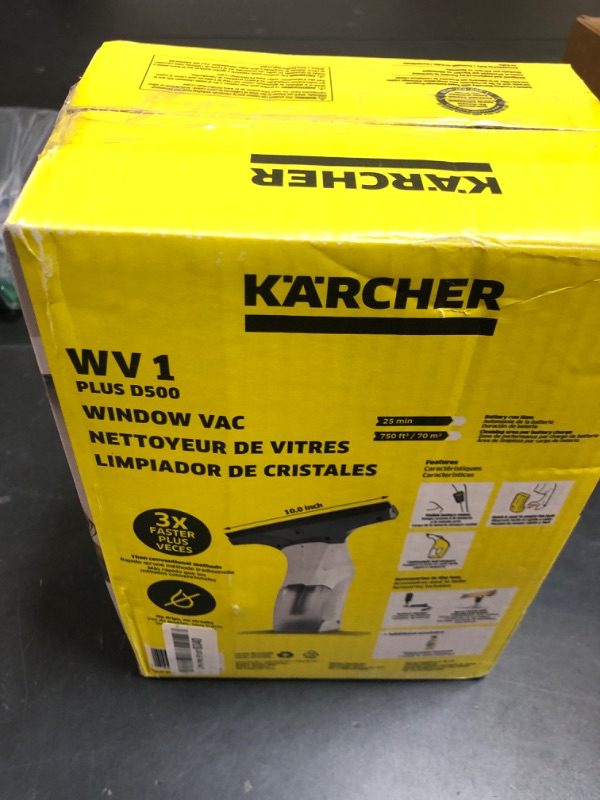 Photo 1 of Kärcher WV 1 Electric Window Vacuum Squeegee 10" - Perfect for Showers, Mirrors, Glass, and Countertops - Electric Squeegee