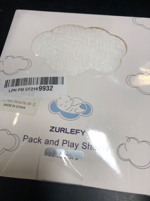 Photo 1 of ZURLEFY 39"x27" Pack Sheets for Baby Boys & Girls, White Neutral Muslin Cotton Small Play Mattress Pad Cover, Soft & Breathable Baby Sheets