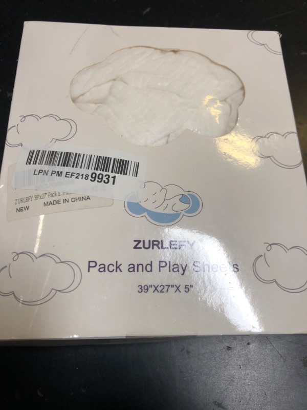 Photo 1 of ZURLEFY 39"x27" Pack Sheets for Baby Boys & Girls, White Neutral Muslin Cotton Small Play Mattress Pad Cover, Soft & Breathable Baby Sheets