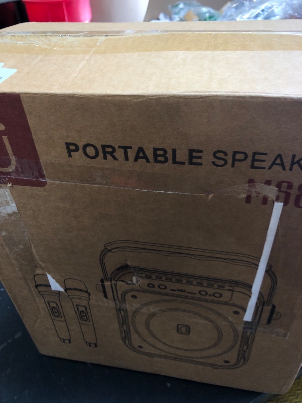 Photo 1 of Karaoke Machine with 2 Microphones: HWWR Portable Bluetooth Speaker with 6.8" Subwoofers, Karaoke Machine for Adults Kids with PA System, Karaoke Microphone & DJ Lights for Home Party Outdoor