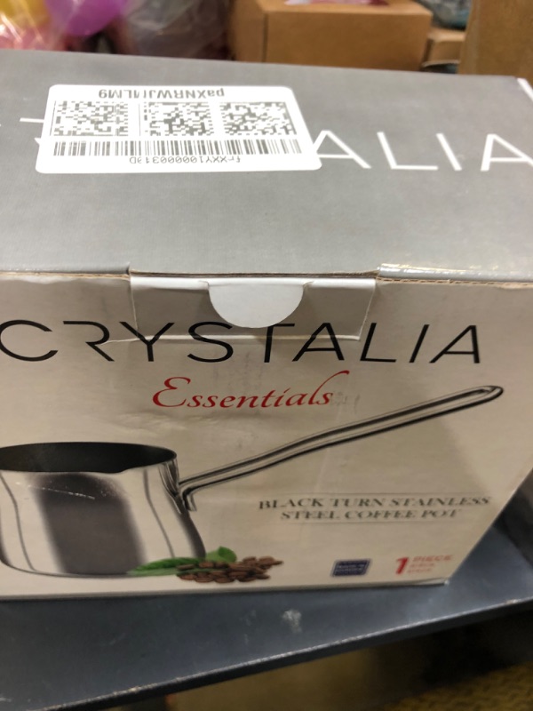 Photo 1 of CRYSTALIA Turkish Coffee Pot 18/10 Stainless Steel, Stove Top Tea Maker, Milk Warmer, Greek Arabic Coffee Cezve Briki, 29 oz (Silver, Large)