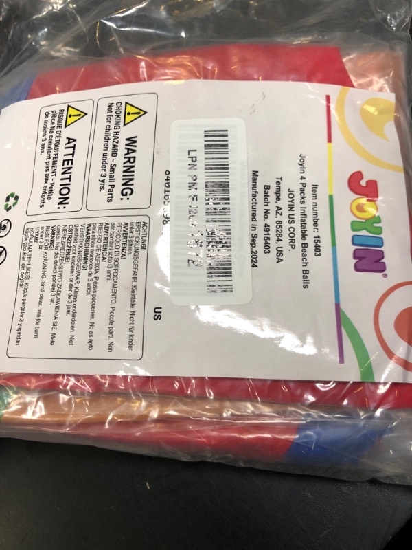 Photo 1 of JOYIN 4-Pack 20" Beach Balls - Large Rainbow Beach Ball Inflatable Pool Toys for Party Supplies Decorations, Adults Kids Birthday Luau Summer Beach Water Games Beachball Party Favors