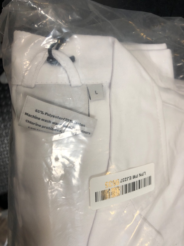 Photo 1 of W. Brooke Tailored Fit Lab Coat for Women, Snap Closing, Two Hip Pockets, White (L)