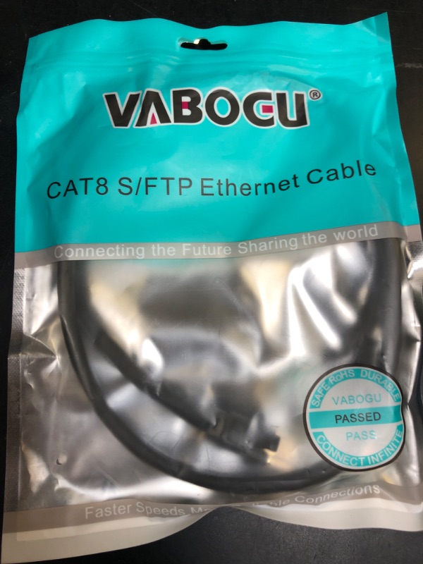 Photo 1 of Vabogu Cat 8 Ethernet Cable, 3ft Heavy Duty High Speed Internet Network Cable, 26AWG, 2000Mhz 40Gbps with Gold Plated RJ45 Connectors, Shielded for Indoor & Outdoor Use