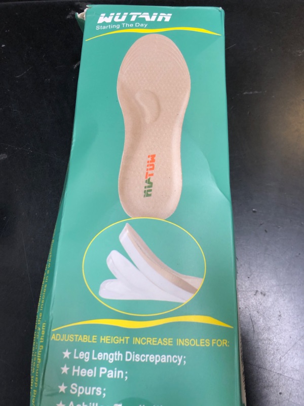 Photo 1 of WUTAIN Adjustable Height Increase Insoles for Women Men 3 Layers Gel Heel Lift for Leg Length Discrepancy,Heel Pain,Spurs,Achilles Tendinitis, Shoe Lifts Increase by 1.57 Inches ?1 Pair Small?