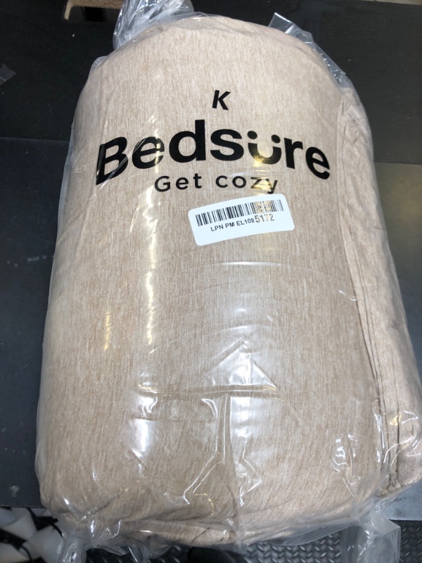 Photo 1 of Bedsure King Size Comforter Set - Khaki King Comforter Set, Soft Bedding for All Seasons, Cationic Dyed Bedding Set, 3 Pieces, 1 Comforter (104"x90") and 2 Pillow Shams (20"x36"+2")
