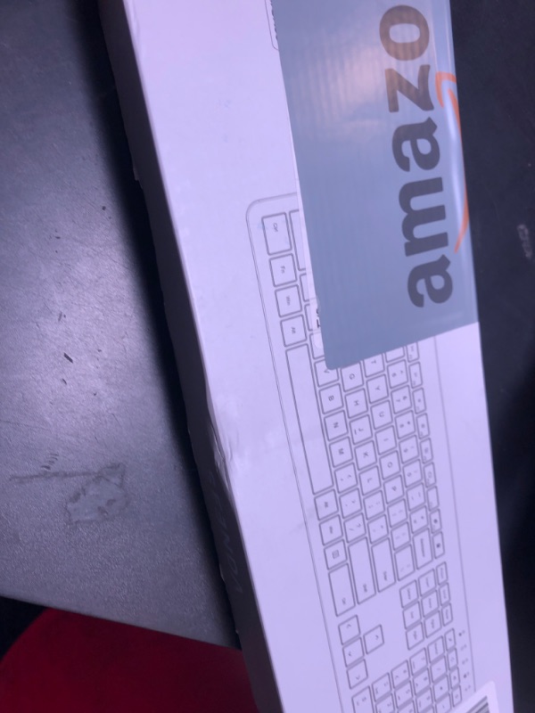 Photo 1 of Wireless Keyboard and Mouse Combo - Full Size Slim Thin Wireless Keyboard Mouse with Numeric Keypad 2.4G Stable Connection Adjustable DPI (White & Silver)