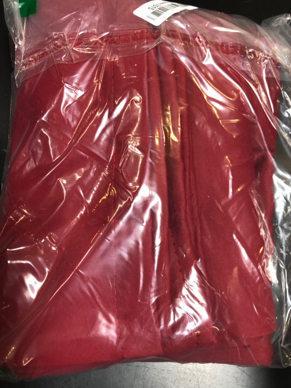 Photo 1 of RYB HOME Cafe Window Curtains - Heavy Duty Solid Drapes with Back Tab Top, Thermal Insulated Panels for Wedding Holiday Girl Bedroom Nursery, W 42 x L 54, Burgundy Red, 1 Pair